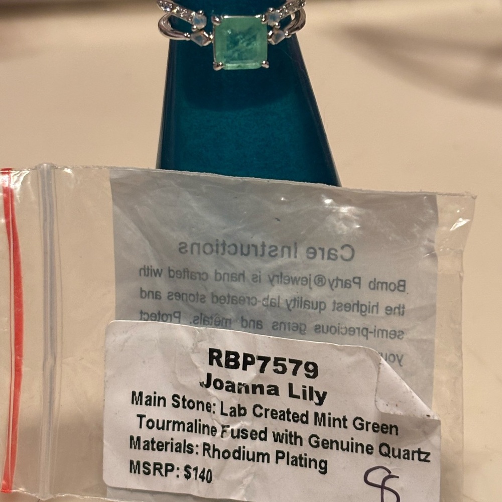 Silver and Green Tourmaline Ring